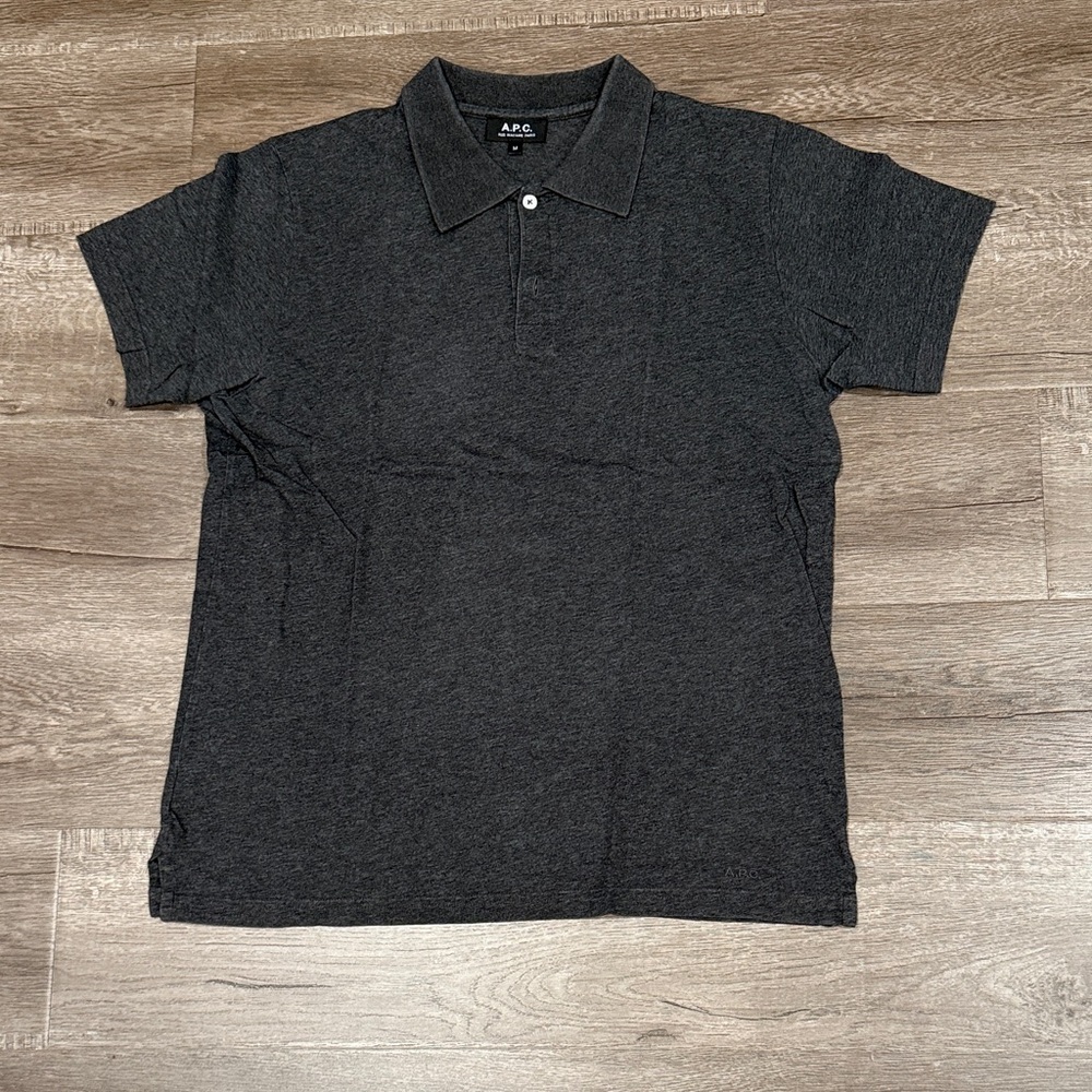 A.P.C. Men's Charcoal Polo Shirt